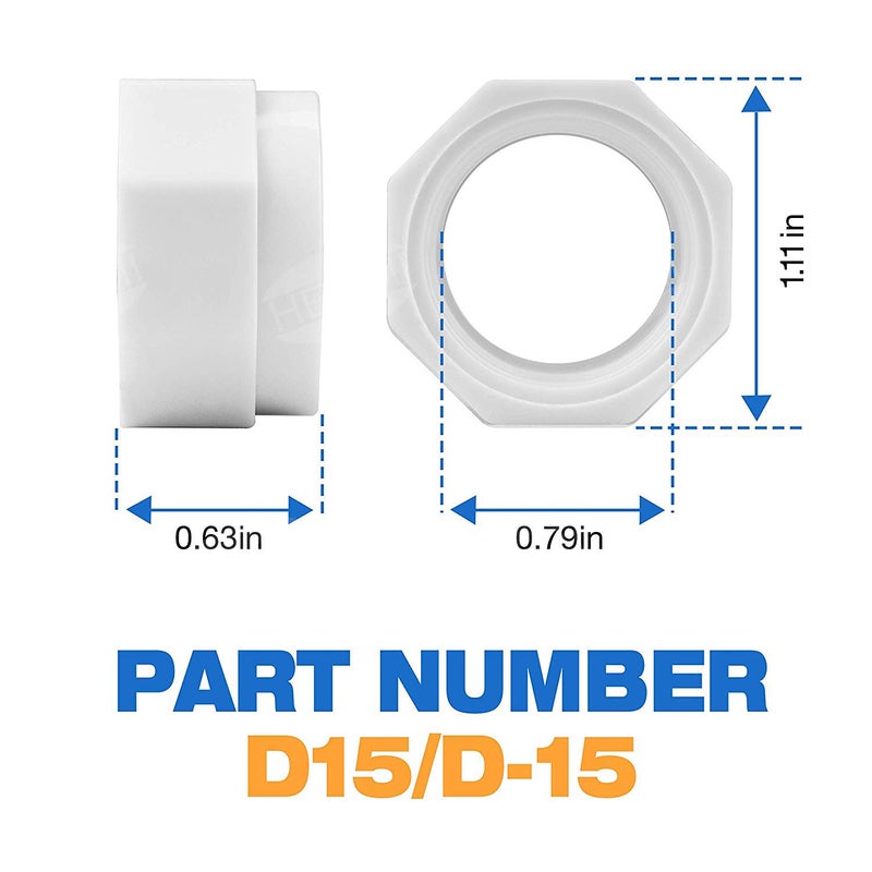 HENMI 8 Pack Pool Cleaner Feed Hose Nut Fits for Polaris 280, 380, 180 Pool Cleaner Feed Hose Nut D15 D-15 - Image 2